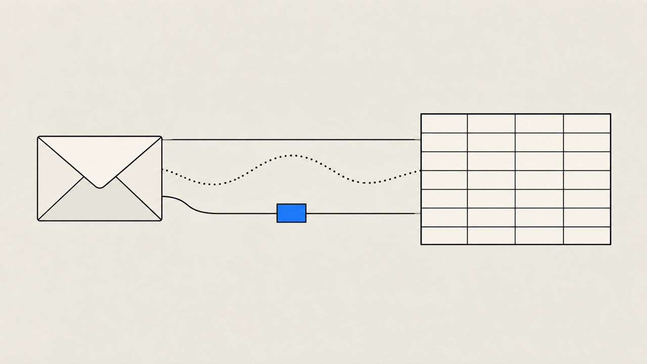 Obálka dopisu a tabulka spojené třemi různými cestami